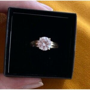 14K Solid Yellow Gold CZ 6 modern Classic Engagement Wedding Promise Ring 3.6 G